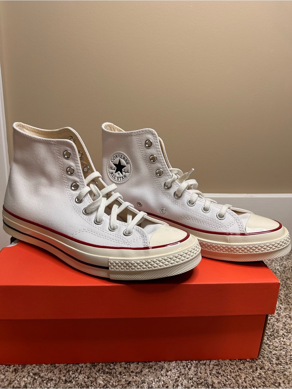 NEW Converse white Chuck 70 high tops Men's 8/ Women's 10 - Picture 3 of 11